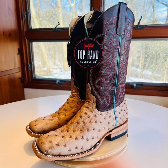 Anderson Bean Shoes Horse Power Cowboy Boots Mens Ee Wide Tan